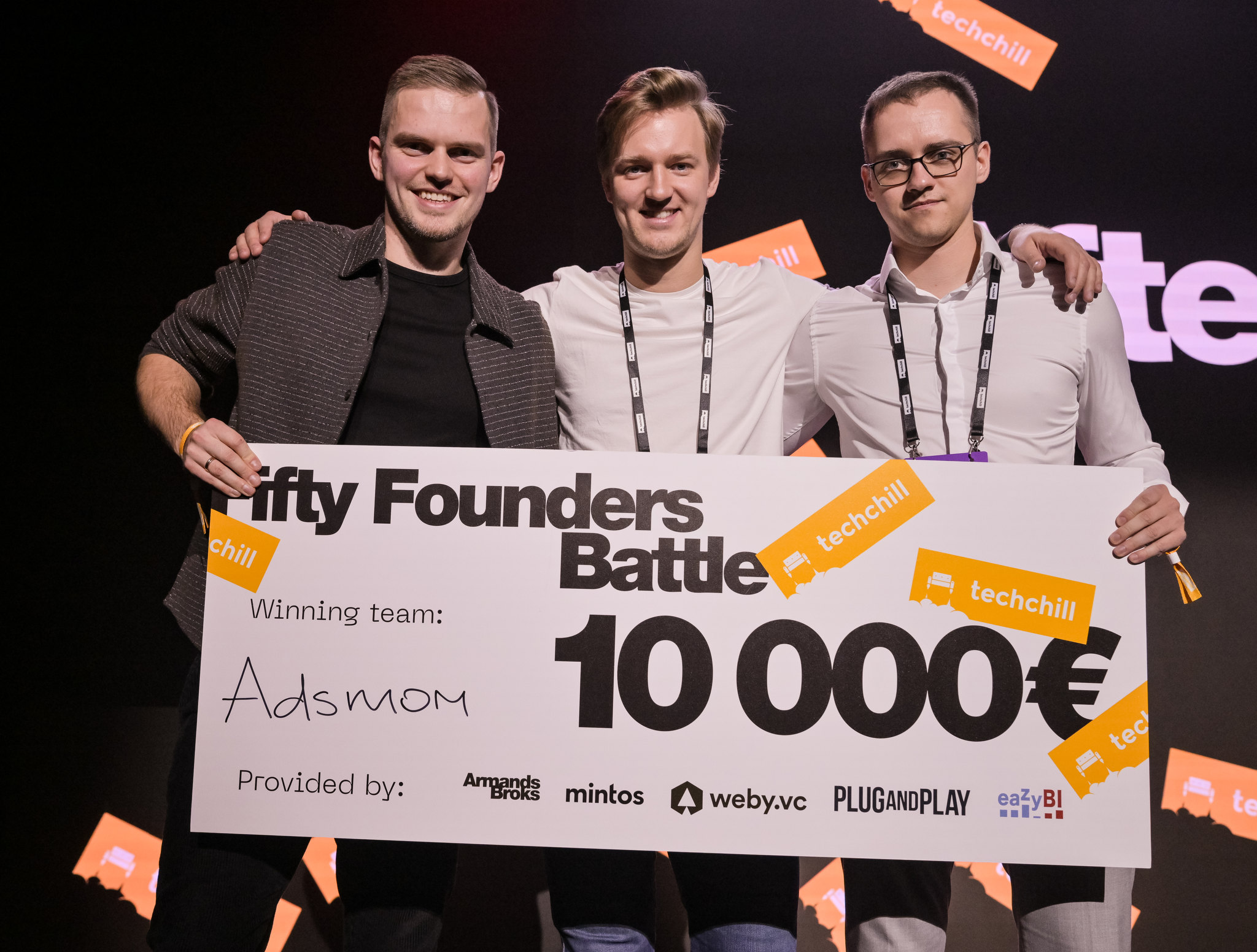 Adsmom team winning TechChill Fifty Founders Battle